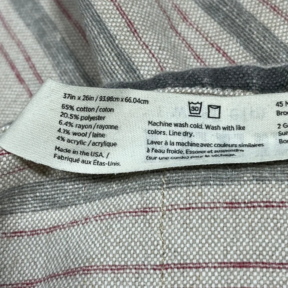 FEED West Elm Striped Canvas Apron Cotton Wool Blend Made in USA Kitchen Cottage
